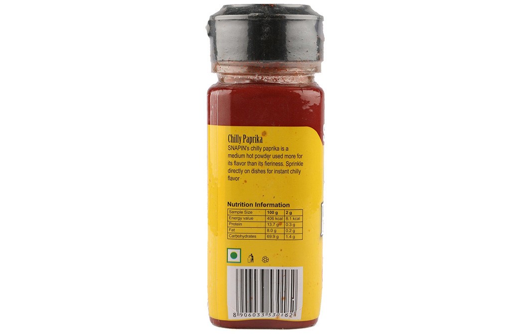 Snapin Chilly Paprika    Glass Bottle  40 grams